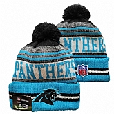 Panthers Team Logo Blue and Gray Pom Cuffed Knit Hat YD,baseball caps,new era cap wholesale,wholesale hats